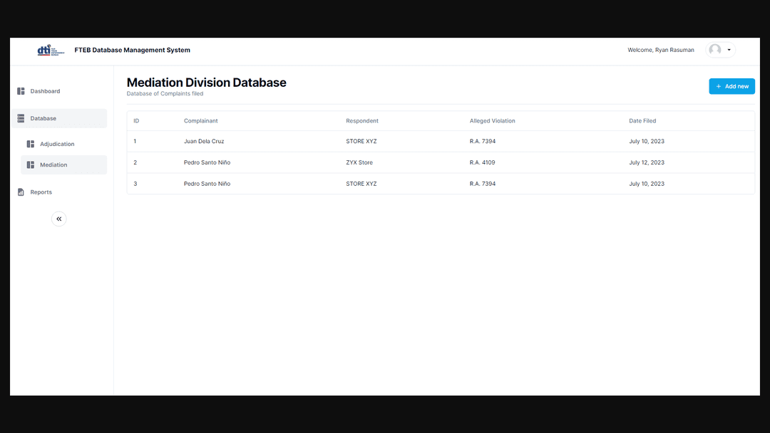 FTEB DBMS (Building... 🛠️)